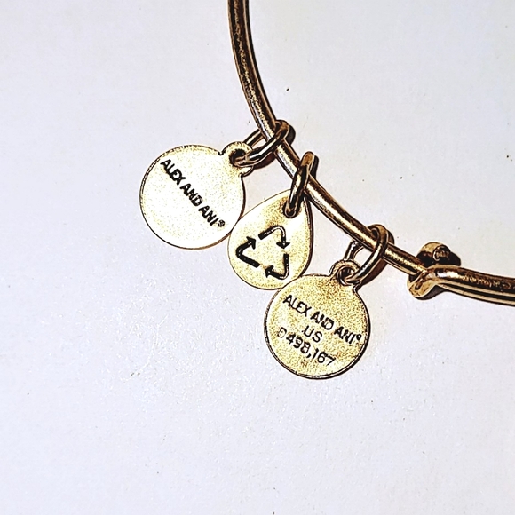 ALEX AND ANI "HAND OF FATIMA" CHARM BANGLE BRACELET in GOLDTONE - Picture 5 of 6